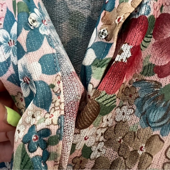 Vintage 70s Scruples California Floral Tie Back Dress - Picture 8 of 10